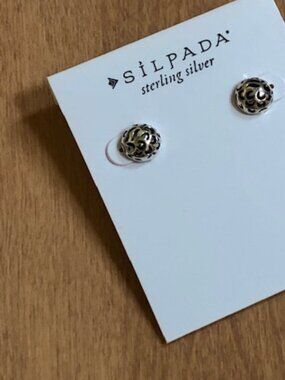 NIP SILPADA P3128 Filigree Half Ball Dome Post Earrings